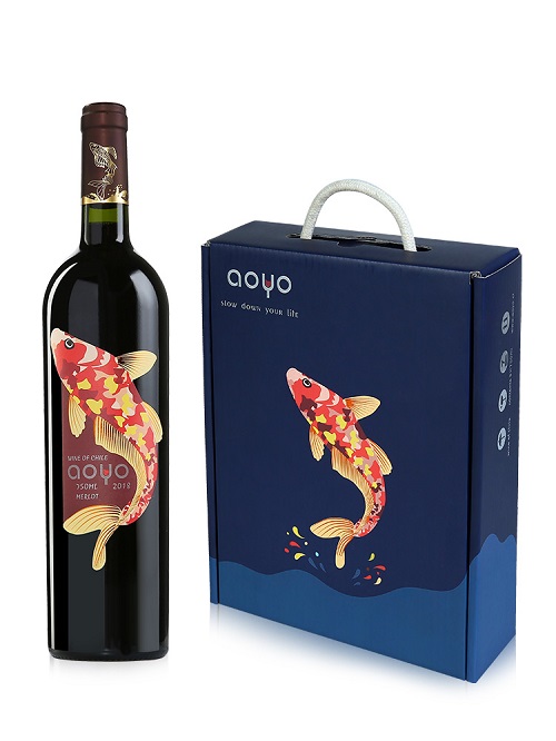 AOYO傲鱼梅洛红葡萄酒750mL